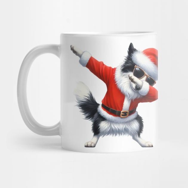 Christmas Border Collie Dog Dabbing Dance by Chromatic Fusion Studio